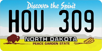 ND license plate HOU309