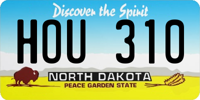 ND license plate HOU310