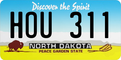 ND license plate HOU311