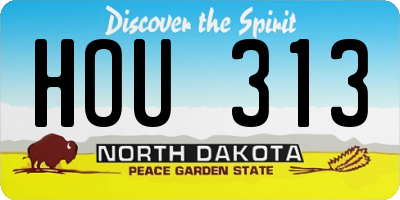 ND license plate HOU313