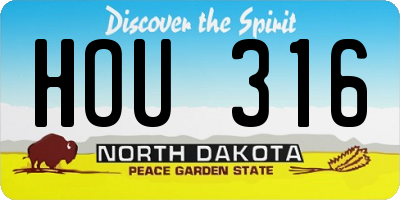 ND license plate HOU316