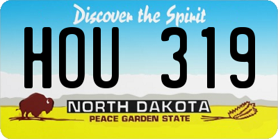 ND license plate HOU319