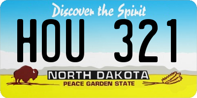 ND license plate HOU321