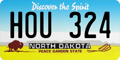 ND license plate HOU324