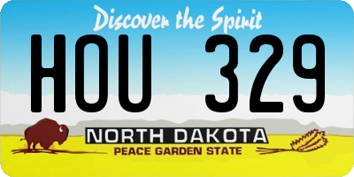 ND license plate HOU329