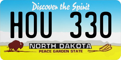 ND license plate HOU330