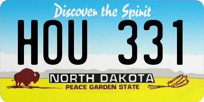 ND license plate HOU331