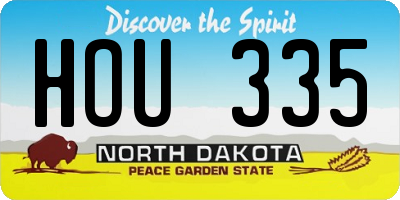 ND license plate HOU335