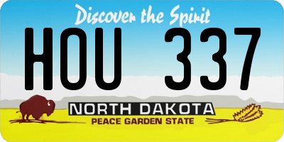 ND license plate HOU337