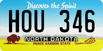 ND license plate HOU346