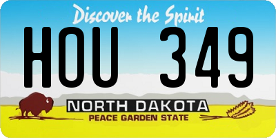 ND license plate HOU349