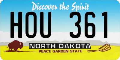 ND license plate HOU361