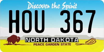 ND license plate HOU367