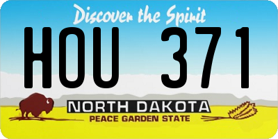 ND license plate HOU371