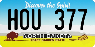 ND license plate HOU377