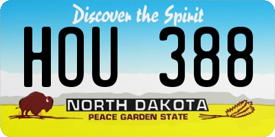 ND license plate HOU388