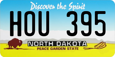 ND license plate HOU395