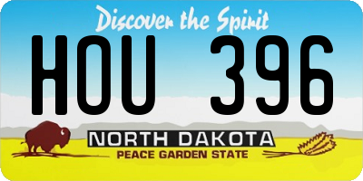ND license plate HOU396