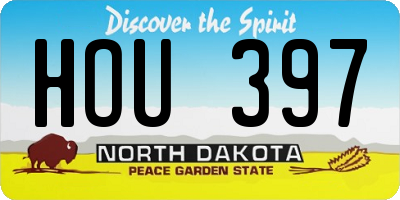 ND license plate HOU397