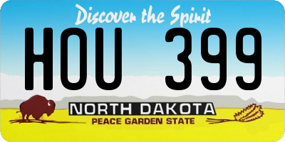 ND license plate HOU399