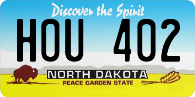 ND license plate HOU402