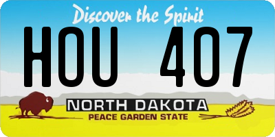 ND license plate HOU407