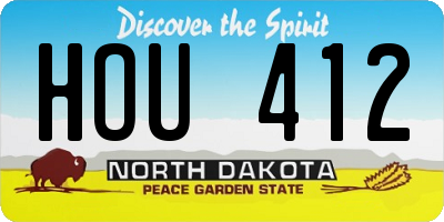 ND license plate HOU412