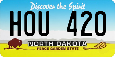 ND license plate HOU420
