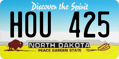 ND license plate HOU425