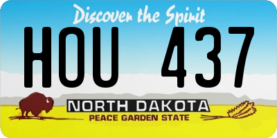 ND license plate HOU437