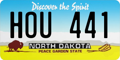 ND license plate HOU441