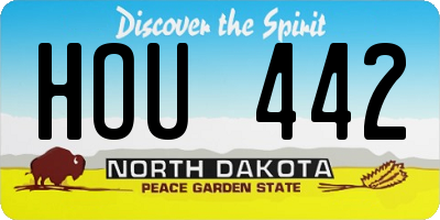 ND license plate HOU442