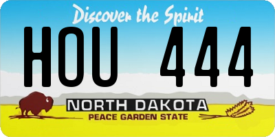 ND license plate HOU444