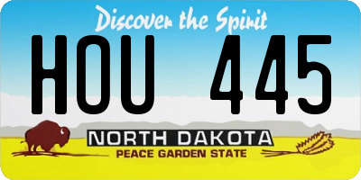 ND license plate HOU445