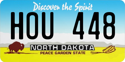 ND license plate HOU448