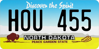 ND license plate HOU455
