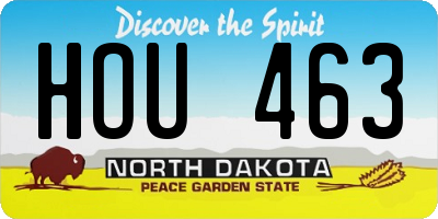 ND license plate HOU463