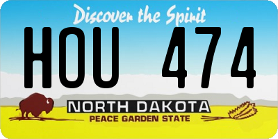 ND license plate HOU474