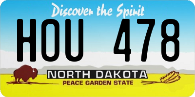 ND license plate HOU478
