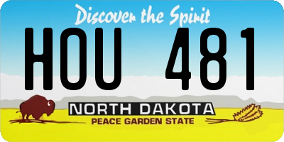 ND license plate HOU481