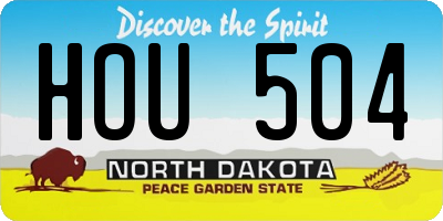 ND license plate HOU504