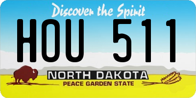 ND license plate HOU511