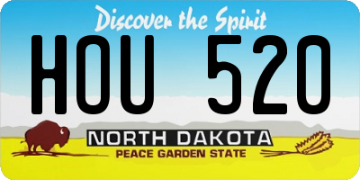 ND license plate HOU520