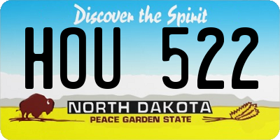 ND license plate HOU522