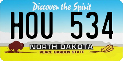 ND license plate HOU534