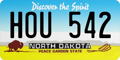 ND license plate HOU542