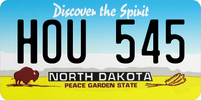ND license plate HOU545