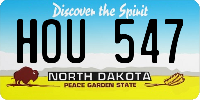 ND license plate HOU547