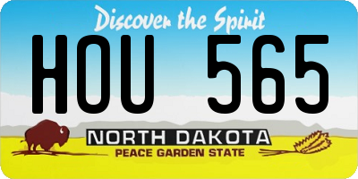 ND license plate HOU565