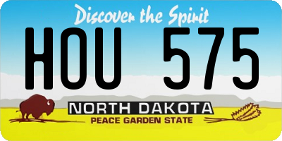 ND license plate HOU575